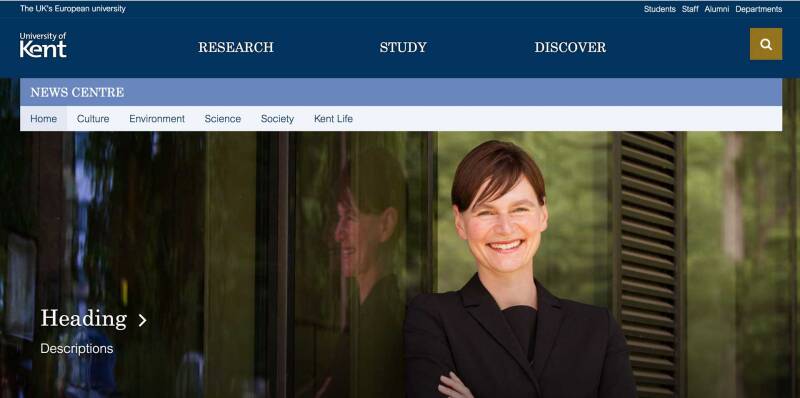 Screenshot of the news homepage
