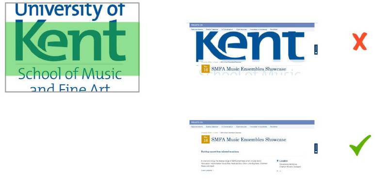 Screenshot showing banner alignment of a graphic