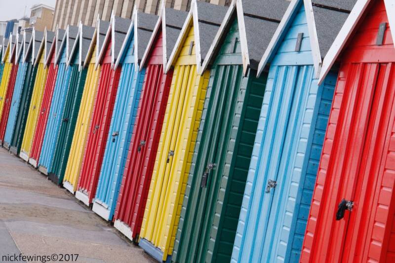 Row of colourful beach huts