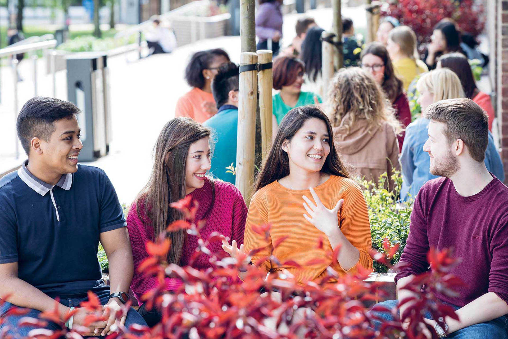 Students chatting on campus