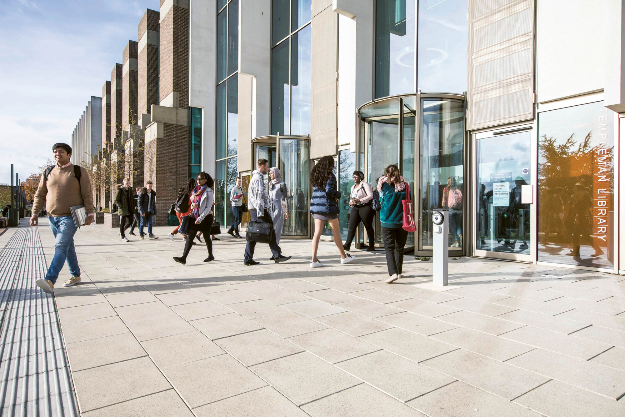 Student life outside Templeman Library