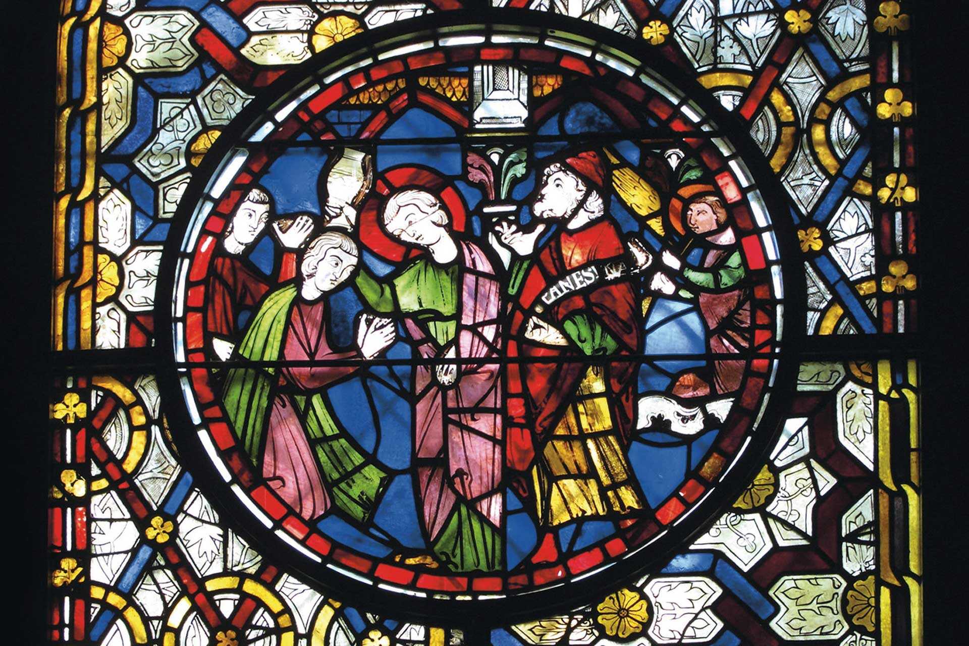 Stained glass from Canterbury Cathedral England
