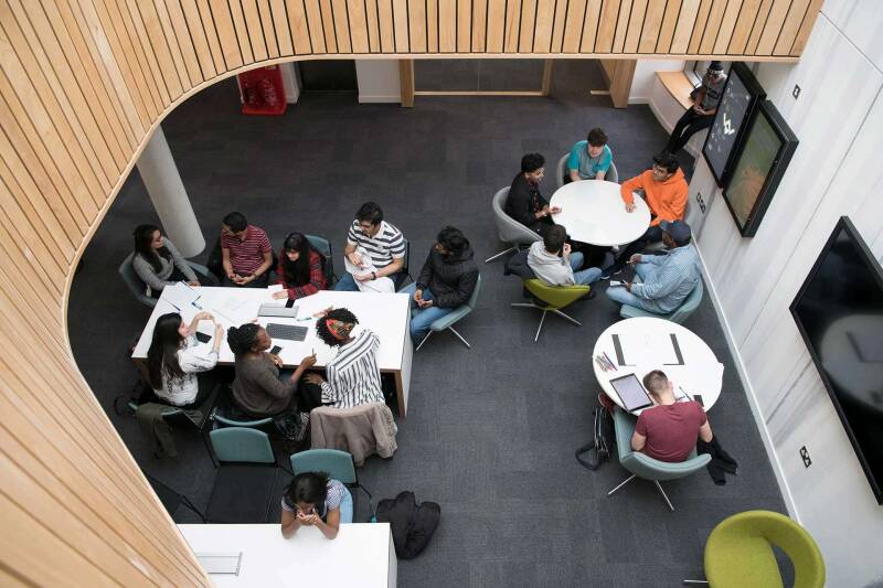 Students at tables