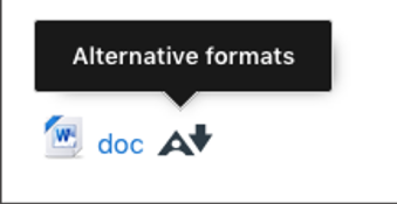 Screenshot showing Blackboard Ally alternative format icon