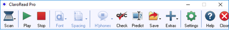 Screenshot of ClaroRead toolbar