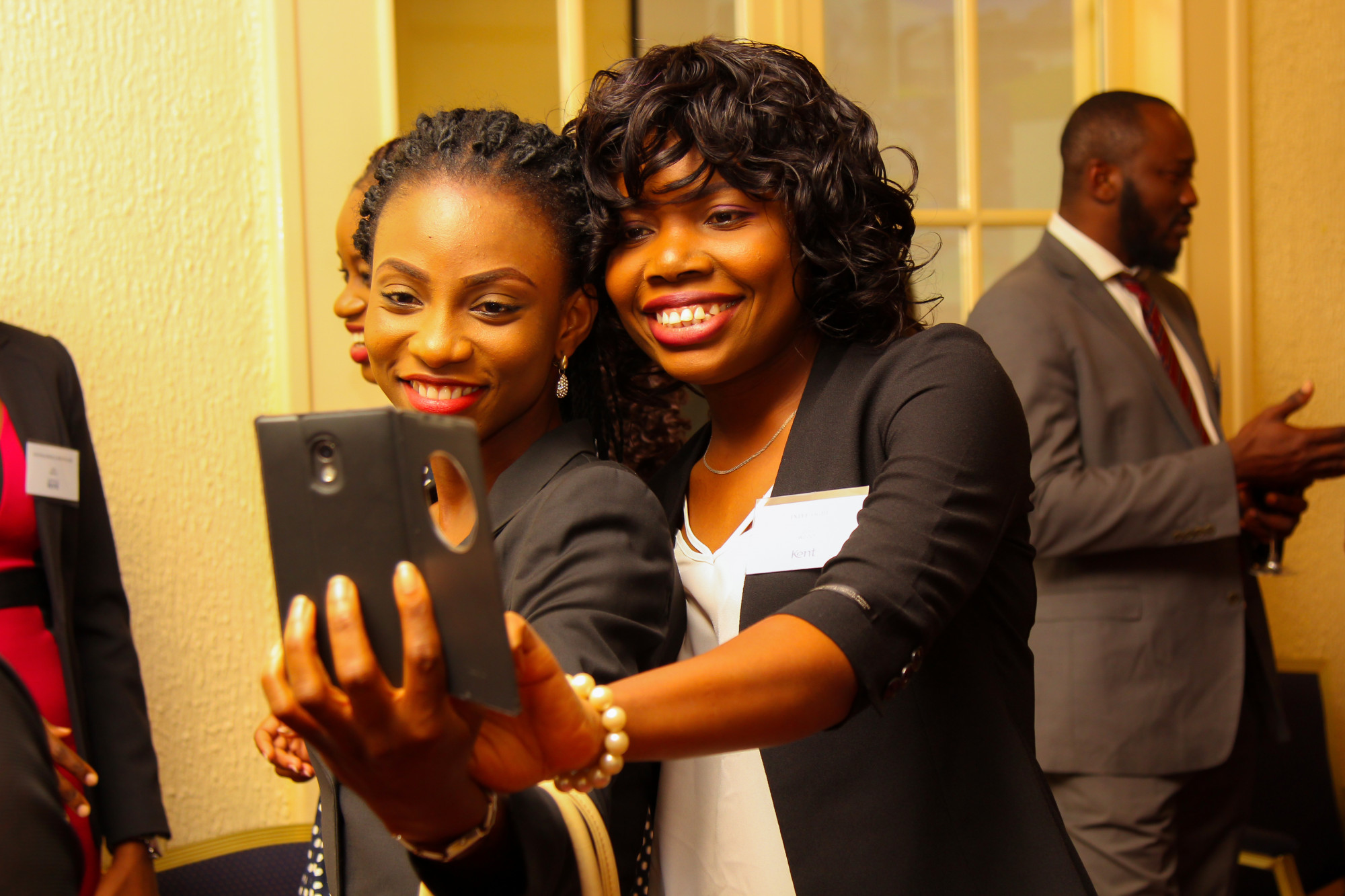Guests taking a selfie at Alumni reception in Lagos