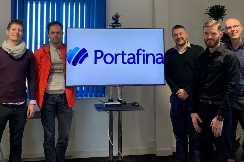 Members of academic staff screen with Portafina written on it