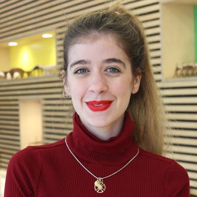Rafaella Siagkri in the Marlowe Building, Canterbury