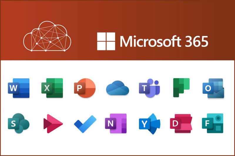Microsoft 365 software icons
