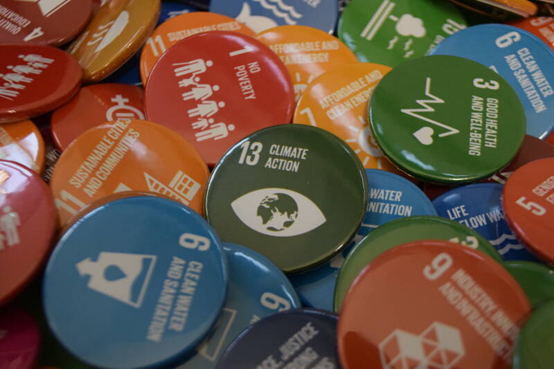 A array of colourful SDG badges