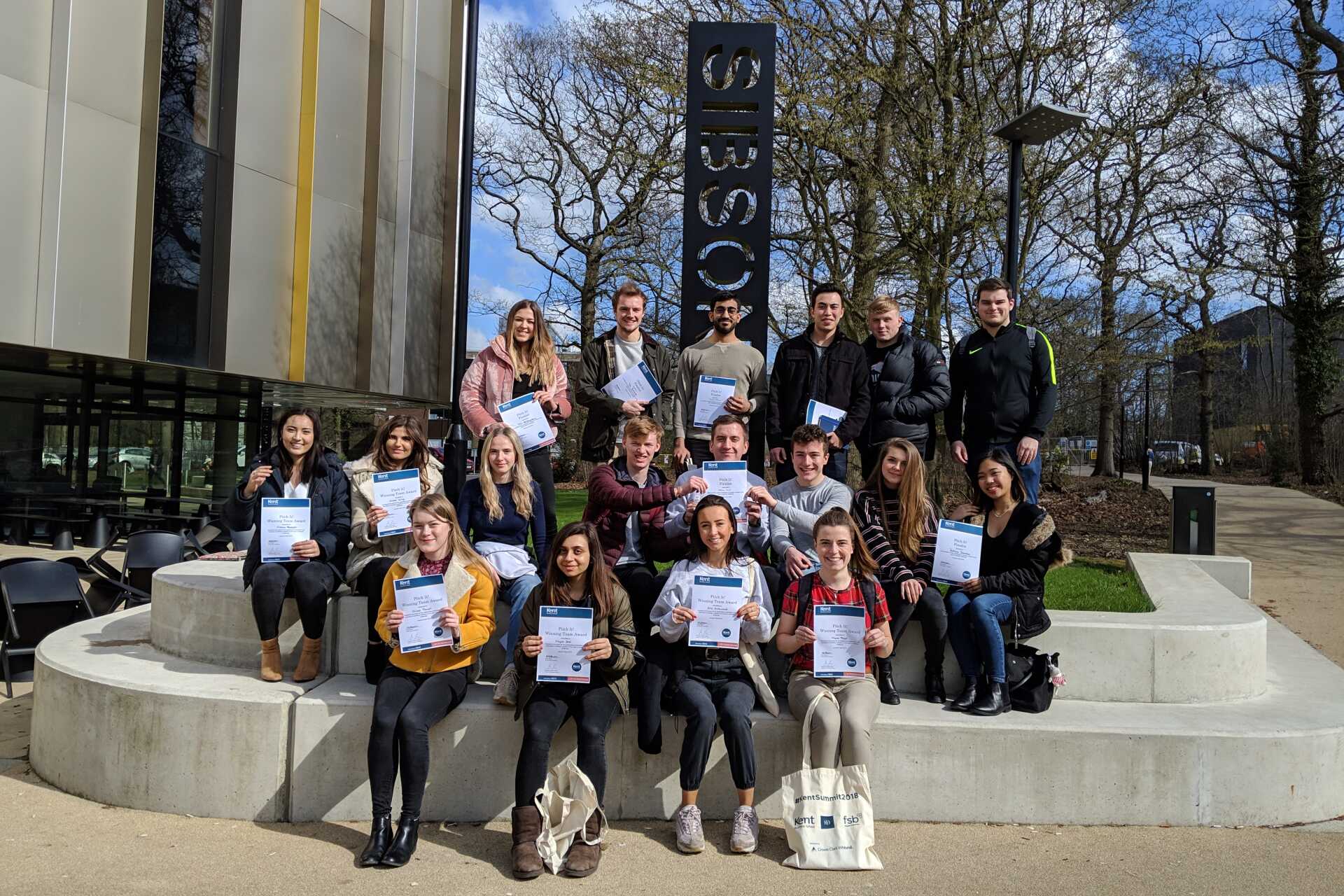 KBS students posing with certificates outside Sibson