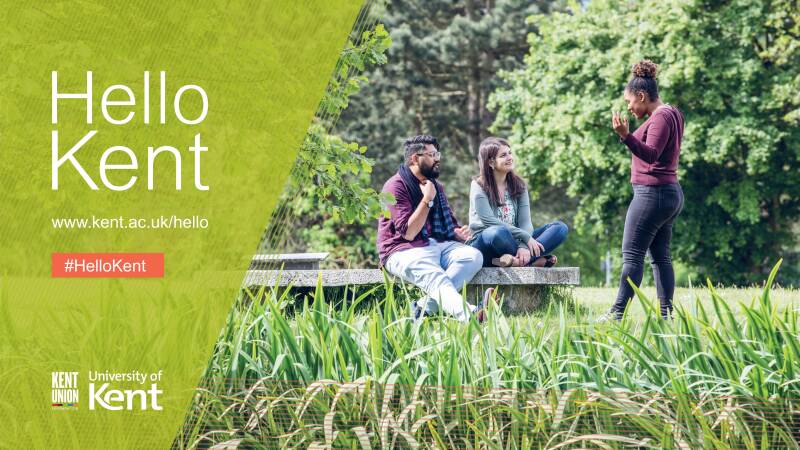 Hello Kent sample image of students sat on bench