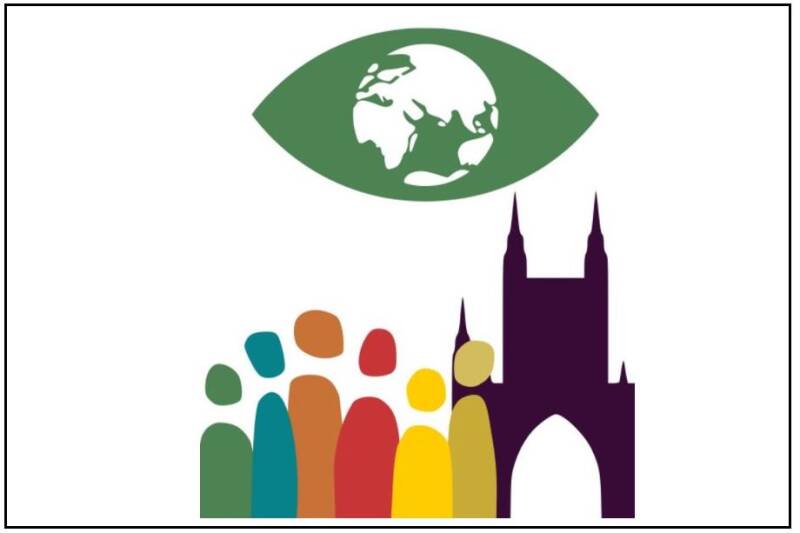The CCAP logo with illustrations of people and the cathedral and Goal 13 Climate action above them.