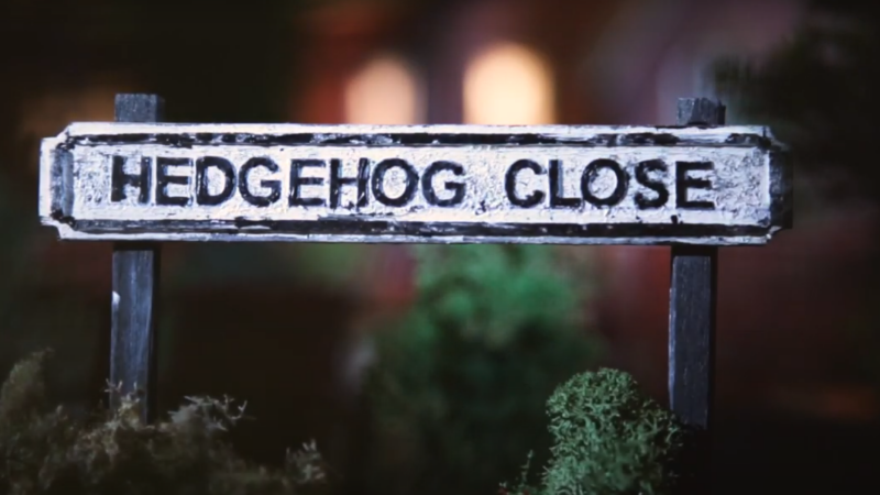 A street sign reading hedgehog close