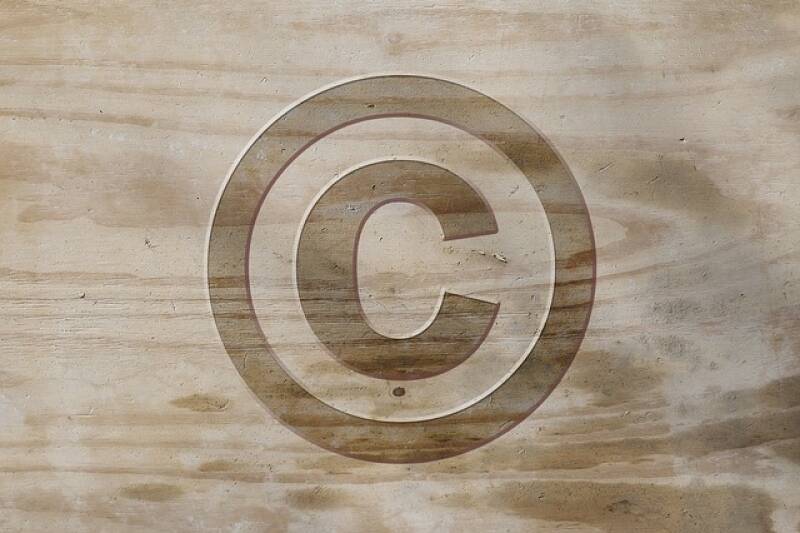 Wooden copyright sign