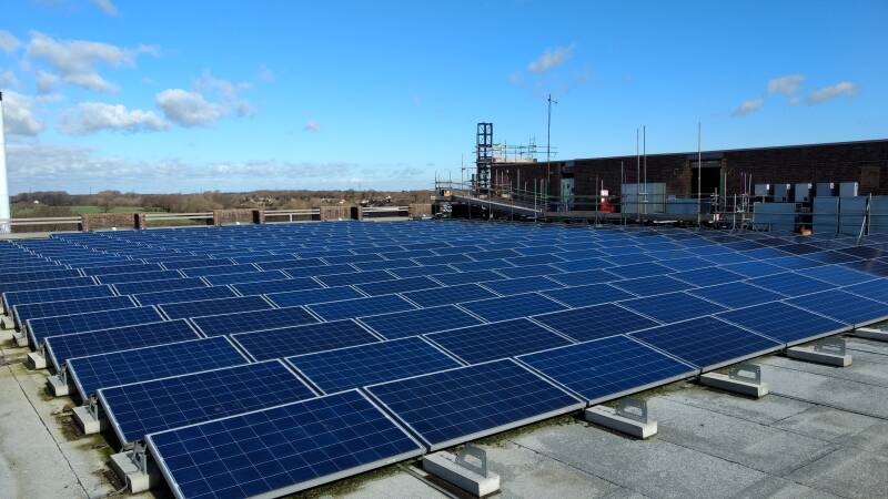 Solar PV panels on roof