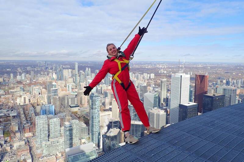 Kent student abseiling off building while on year abroad