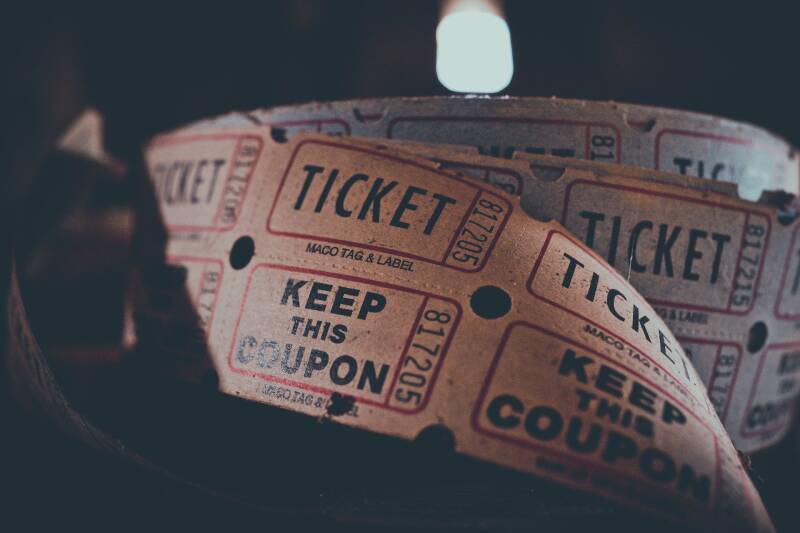 Roll of cinema tickets