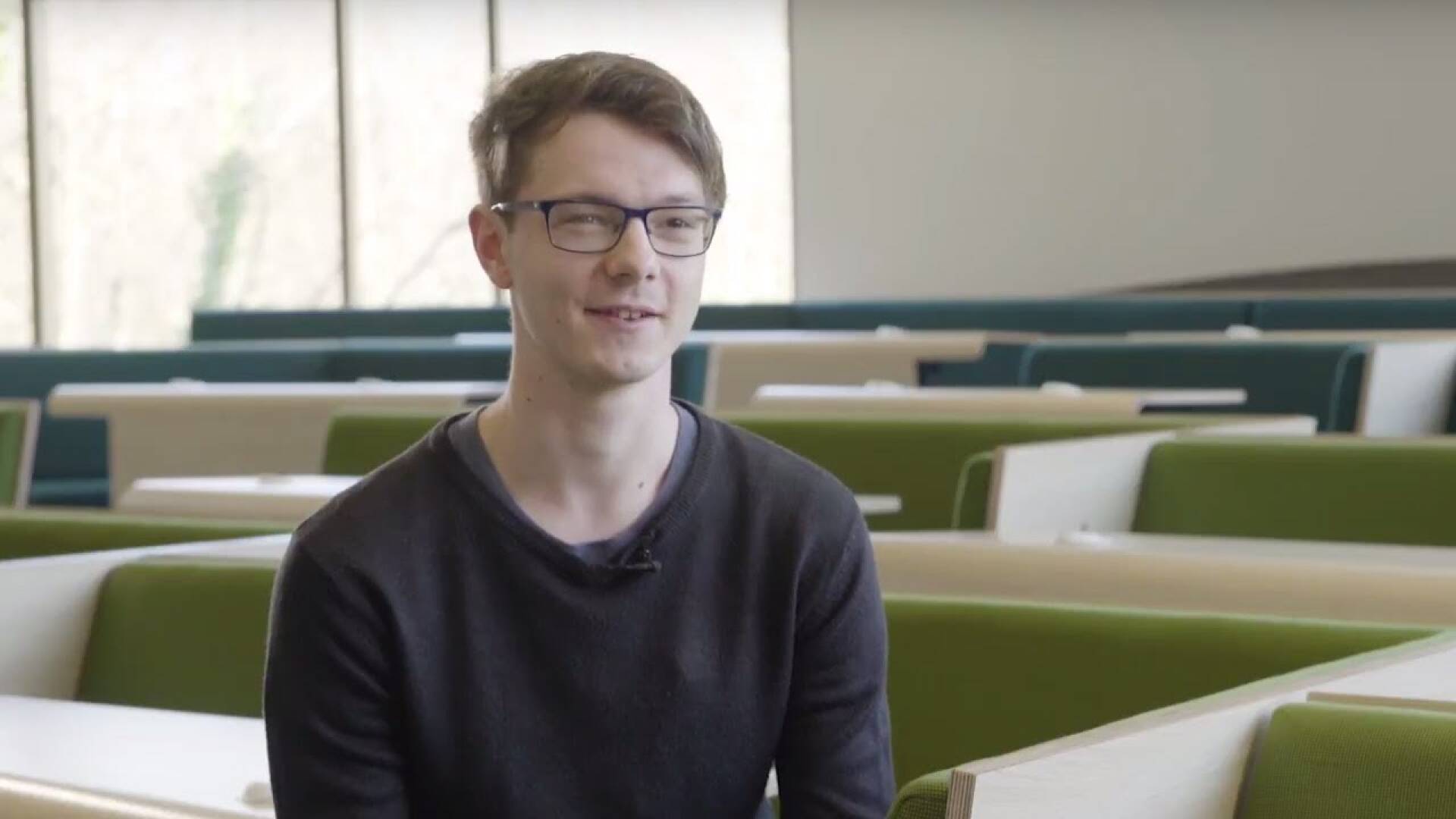 Financial Mathematics student in a Sibson Building lecture room