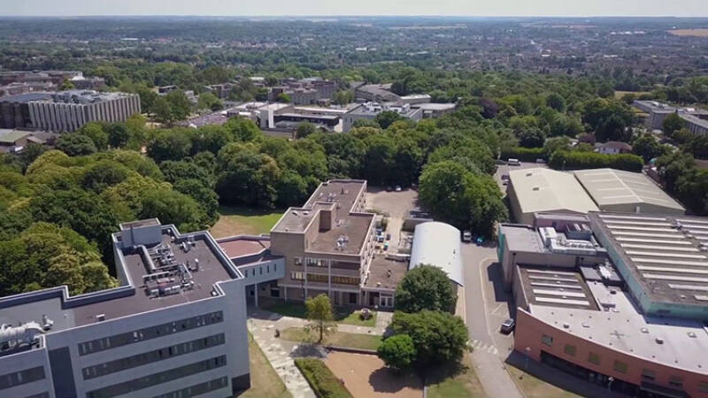 Bird's eye view of Canterbury campus