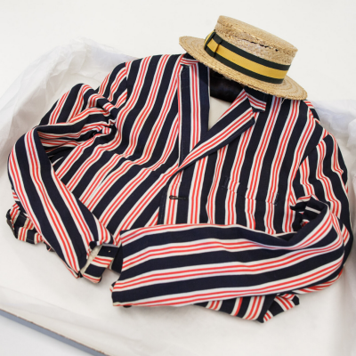 A photograph of Max Tyler's stage suit and boater hat (uncatalogued)