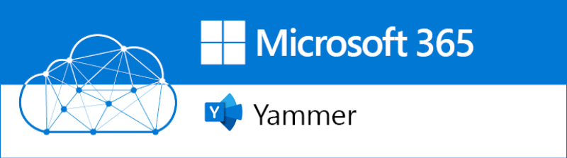 Microsoft 365 banner and Yammer logo