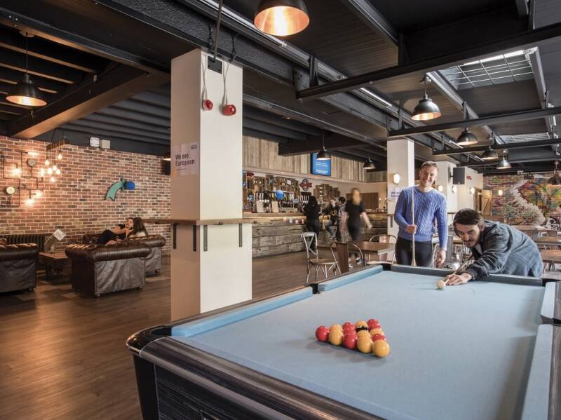 Pool table and seating in K Bar.