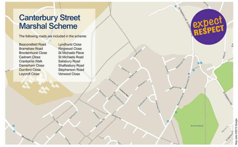 Map of Canterbury City Centre.