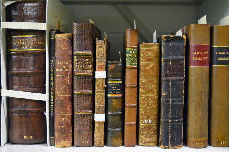 A photograph of our pre-1700 collection in situ in our collection's store