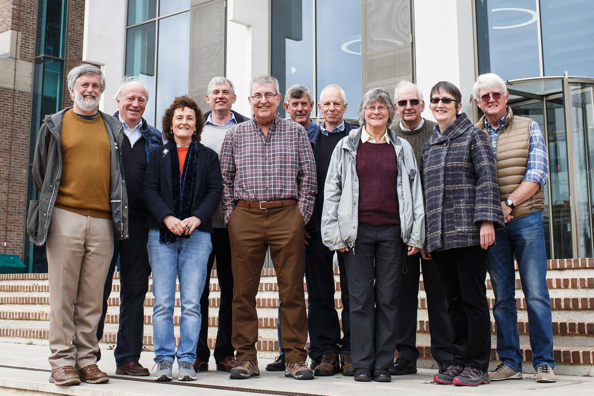 Kent alumni outside the Templeman Library