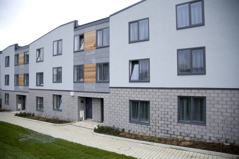 Exterior of Turing town houses