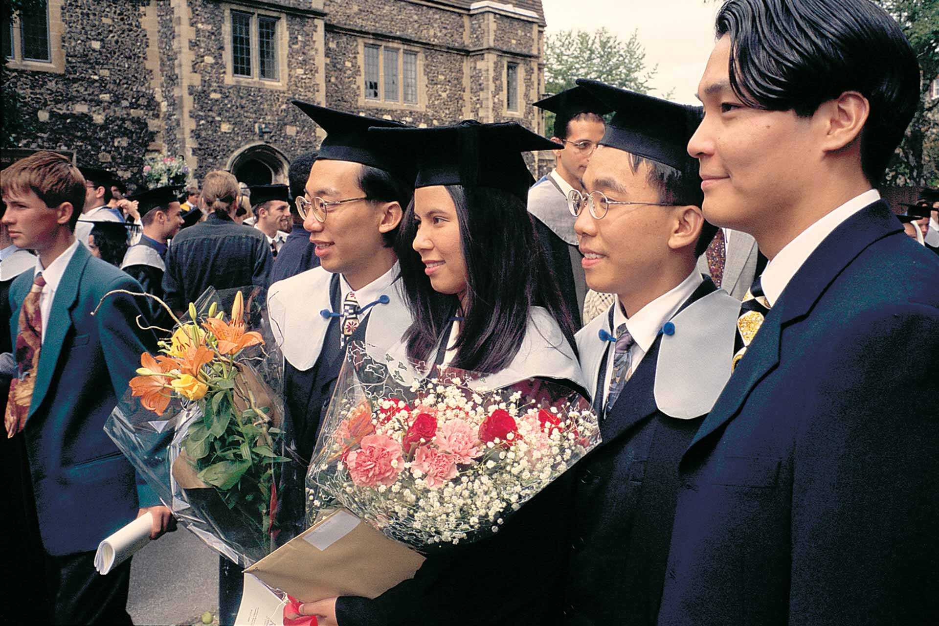 Kent graduates and guests in 1997 graduation ceremony