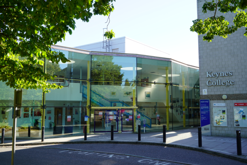 The front of the Keynes College Building