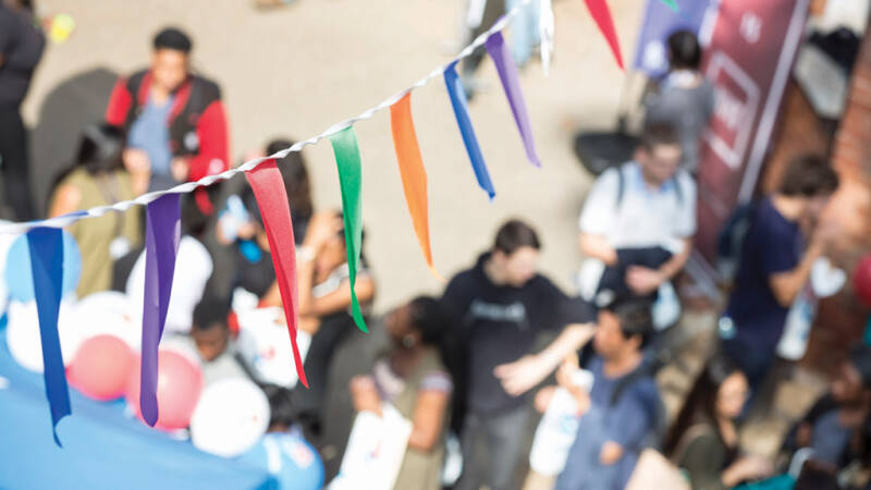 Aerial image of Welcome Fair at Medway