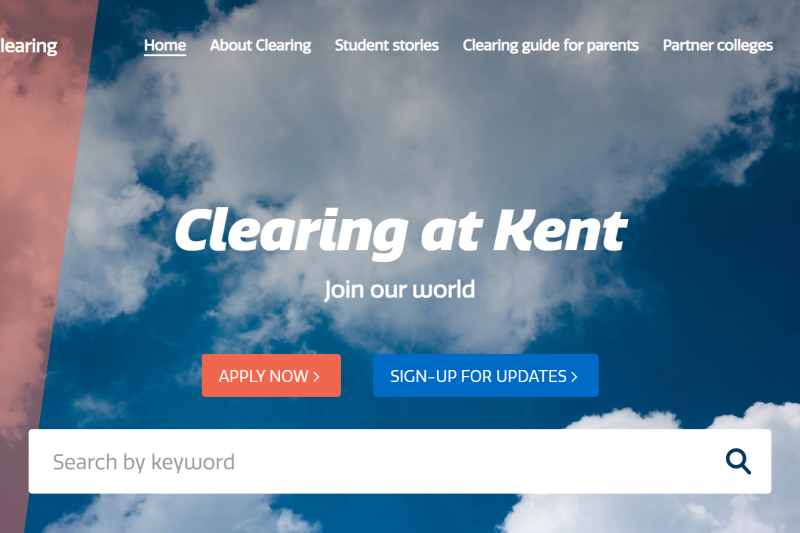 Kent's clearing webpage