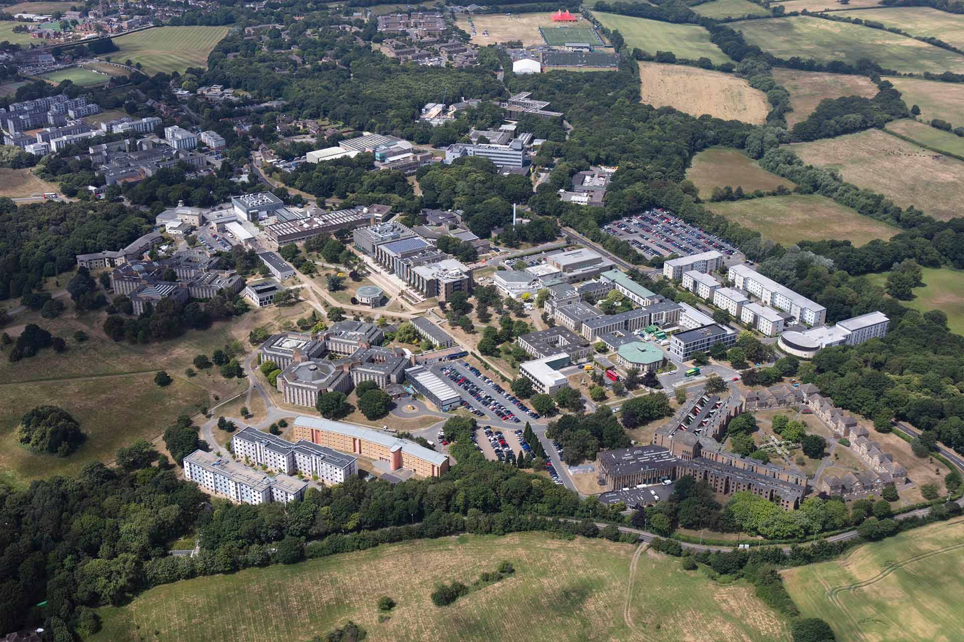 Aerial view of the Canterbury campus