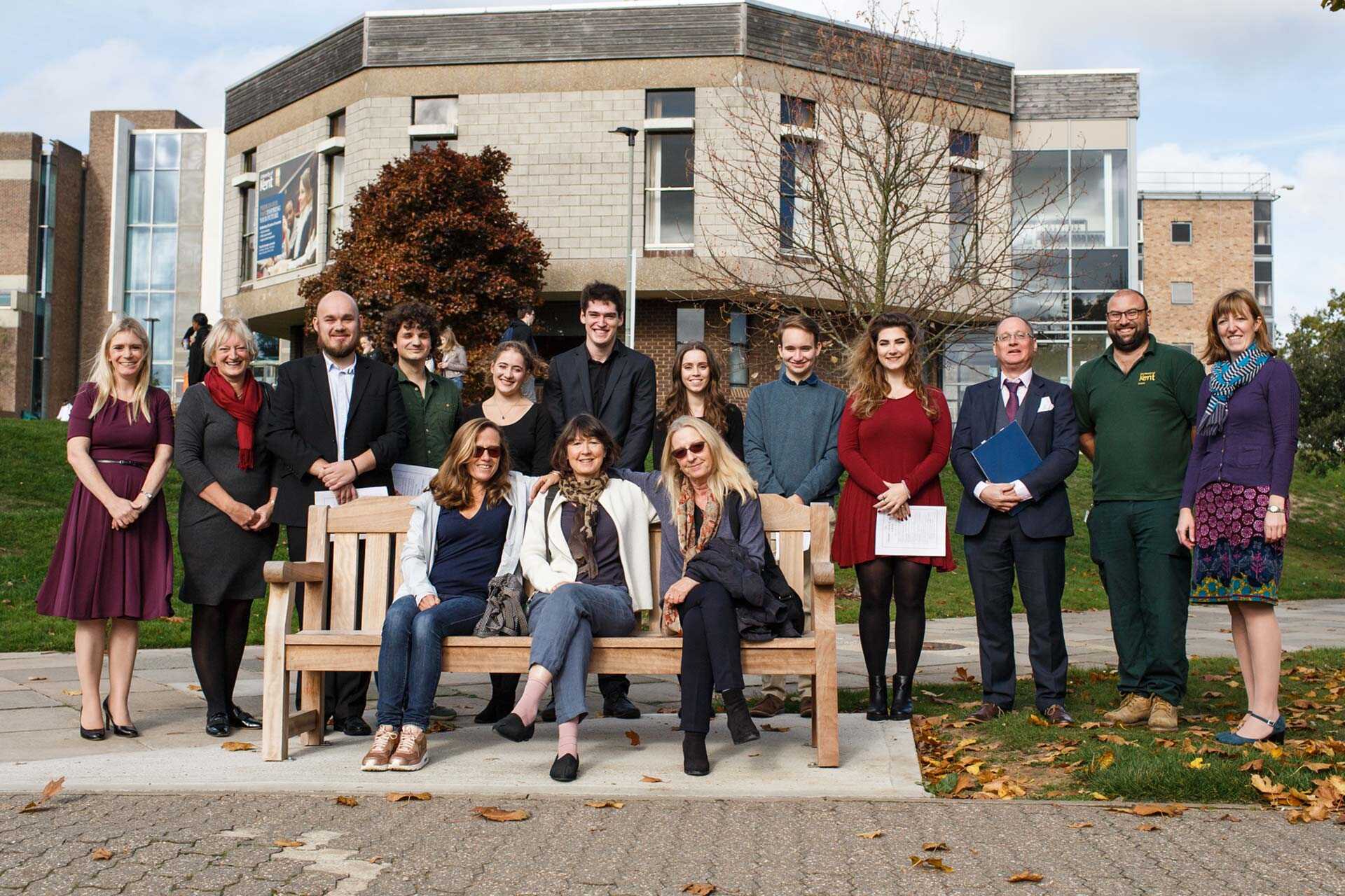 The David Humphreys bench and family and staff and students