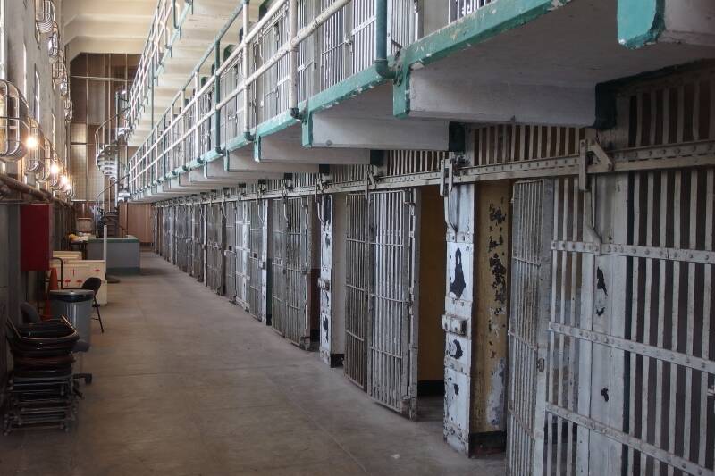 Empty cells in a disused prison