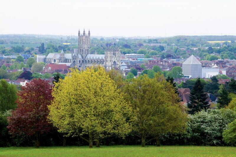 Canterbury Cathedral view from the Kent campus