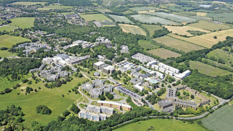 An aerial view of the Canterbury campus