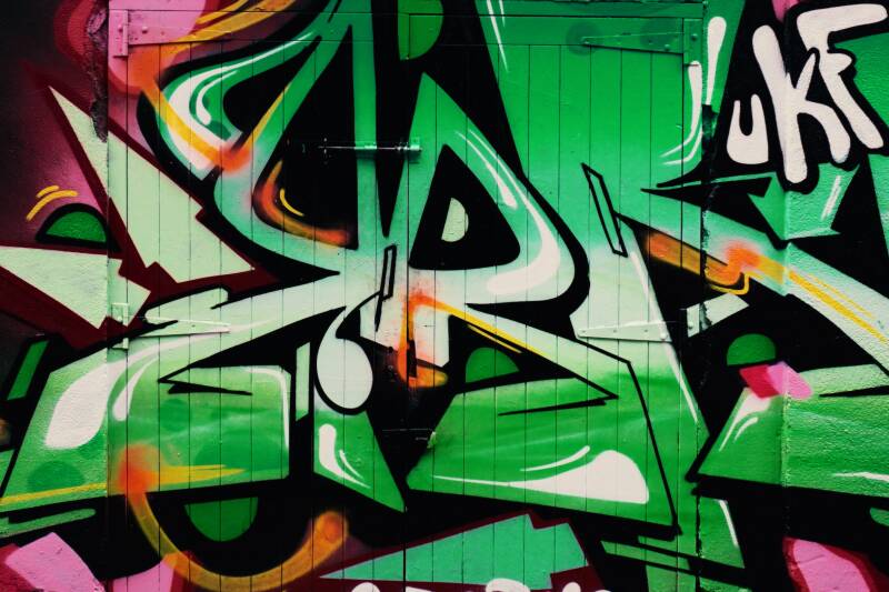 Colourful graffiti on a wall