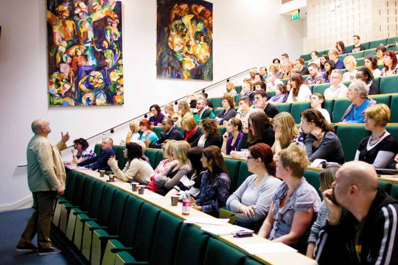 A conference in a lecture theatre