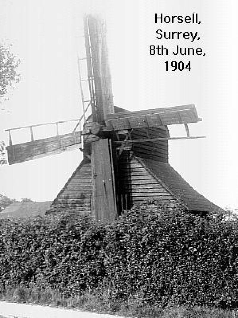 Black and white photograph of Horsell saw-mill taken by Muggeridge in 1904.