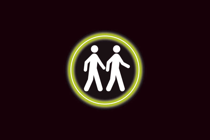 Safety icon of a walking together