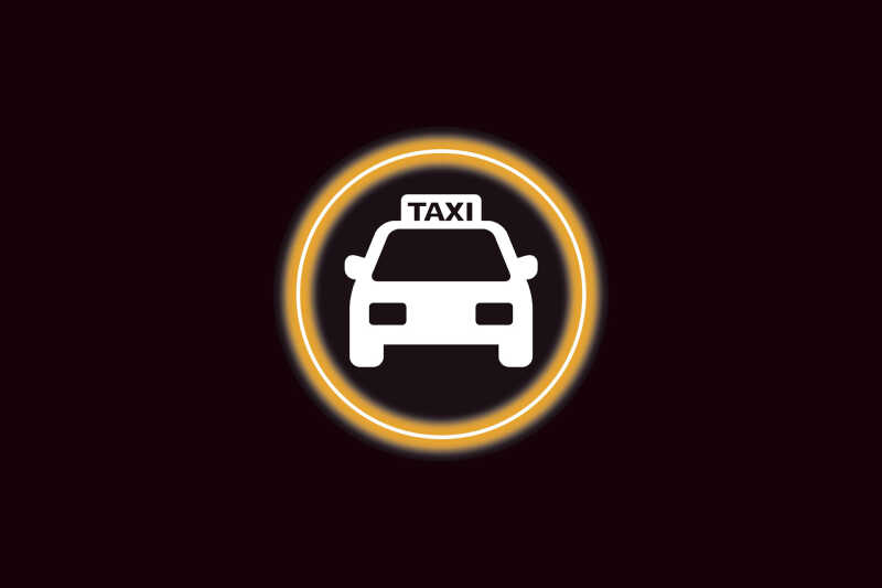 Safety icon of a taxi