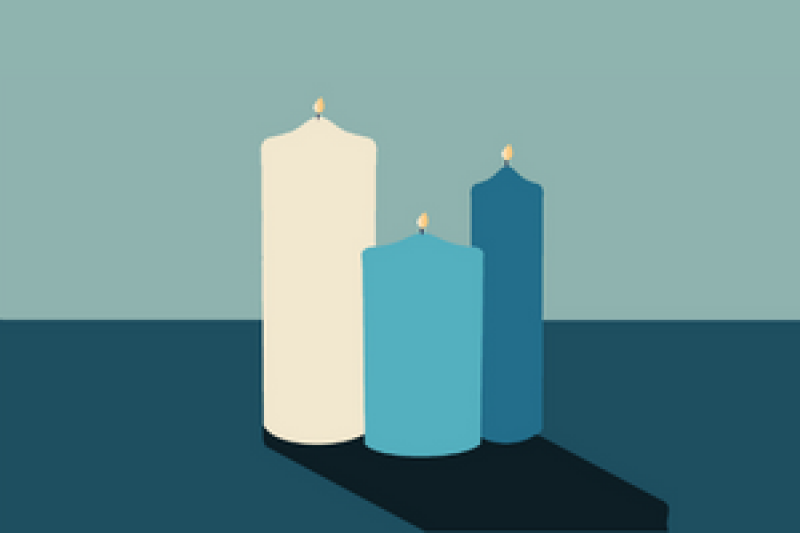 Cartoon of three candles
