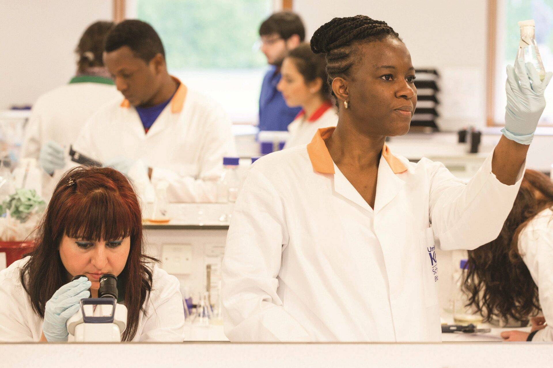 Students in the labs at Kent