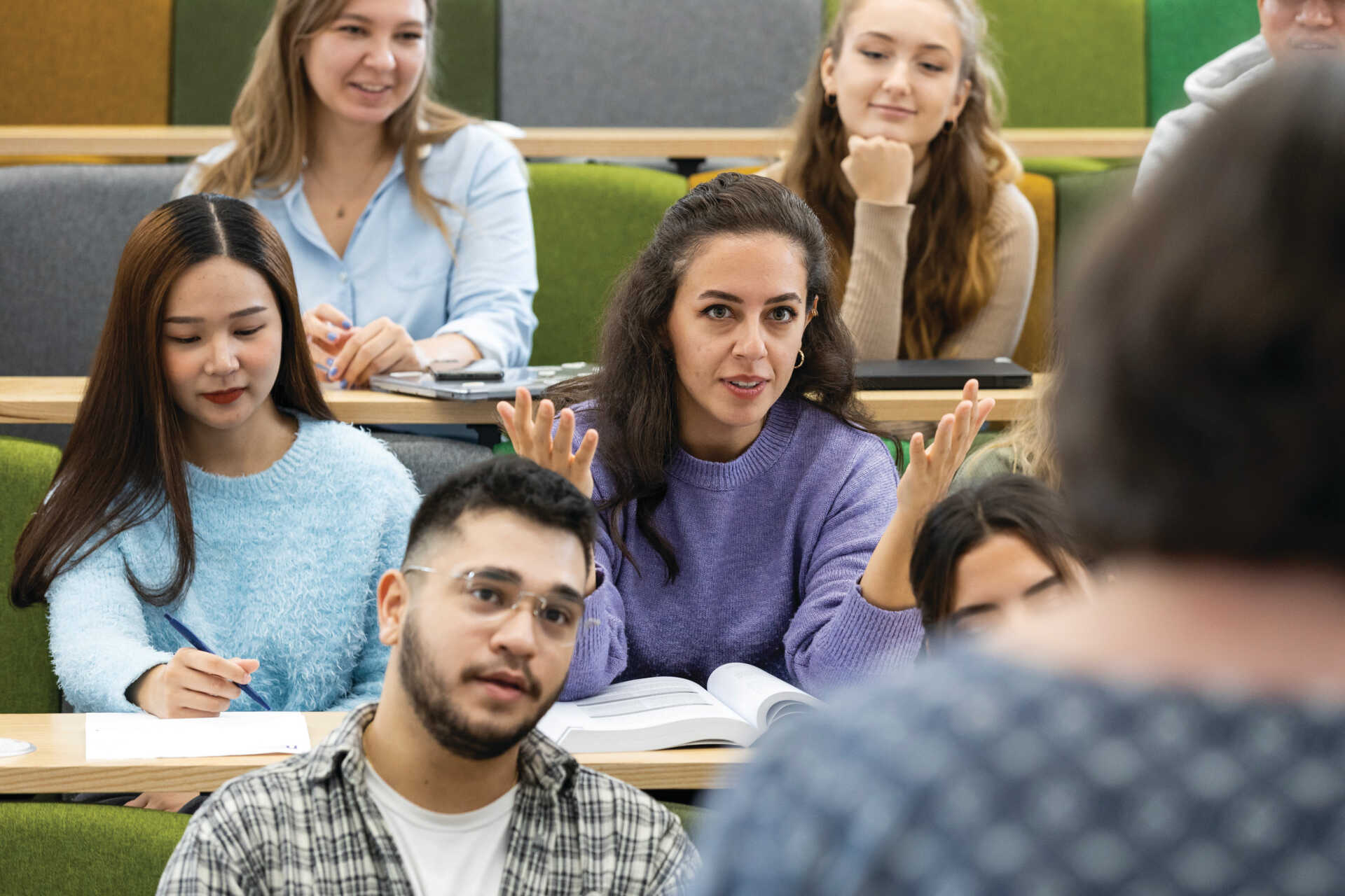 A student in a lecture.