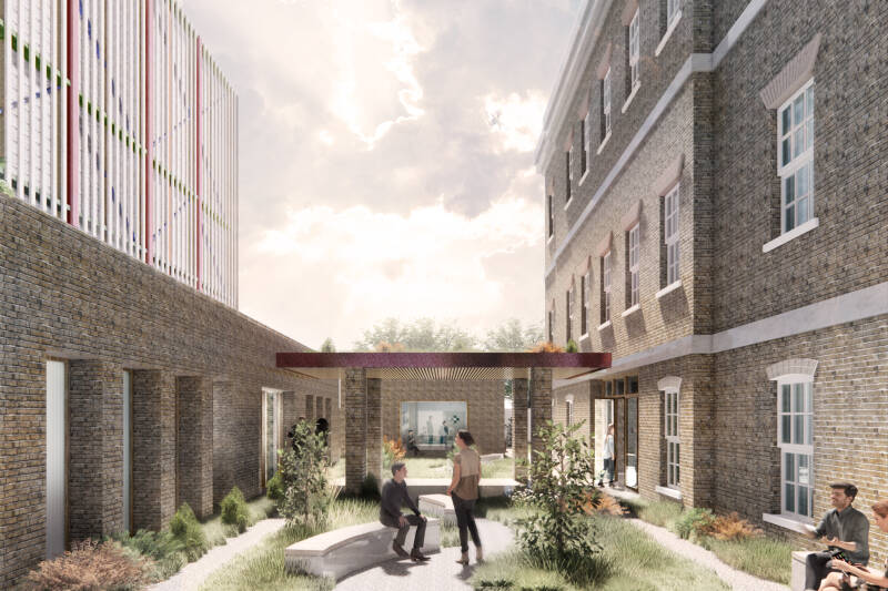 Courtyard between the two buildings