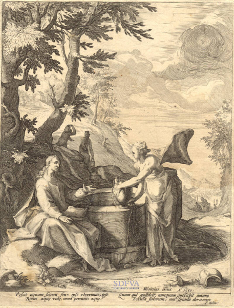 Christ and the Samaritan Woman at the Well, after Hendrik Goltzius